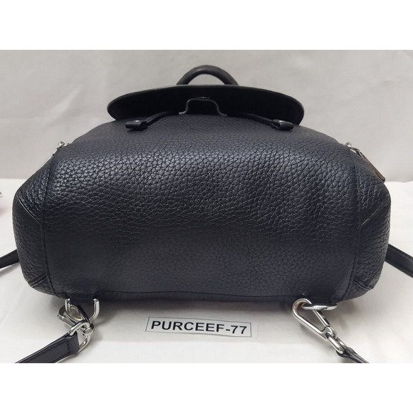 Michael Kors Viv Black Pebbled Leather Top Handle Drawstring Zipper Backpack - Picture 8 of 16